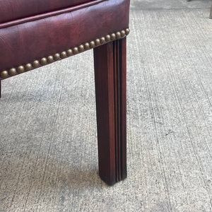 Pair of Vintage Burgundy Leather Arm Lounge Chairs