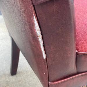 Pair of Vintage Burgundy Leather Arm Lounge Chairs
