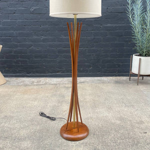 Mid-Century Modern Sculpted Walnut Floor Lamp, c.1960’s