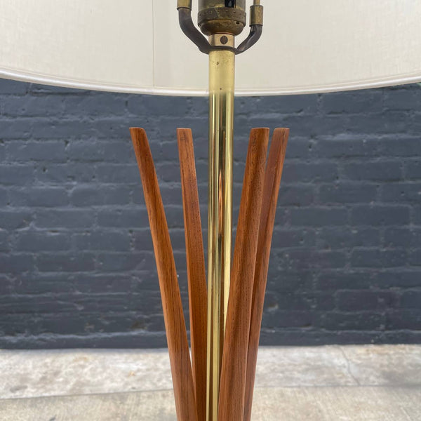 Mid-Century Modern Sculpted Walnut Floor Lamp, c.1960’s