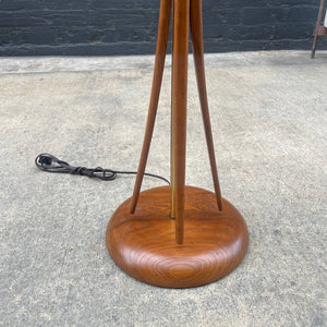 Mid-Century Modern Sculpted Walnut Floor Lamp, c.1960’s