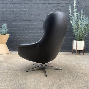 Mid-Century Modern Leather Lounge Chair with Ottoman by Selig, c.1960’s