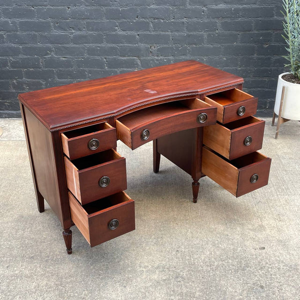 Antique Federal Style Mahogany Desk with Brass Pulls, c.1960’s