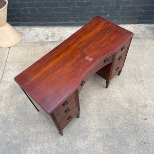 Antique Federal Style Mahogany Desk with Brass Pulls, c.1960’s
