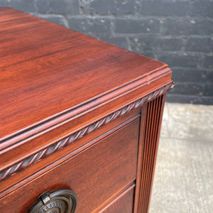 Antique Federal Style Mahogany Desk with Brass Pulls, c.1960’s