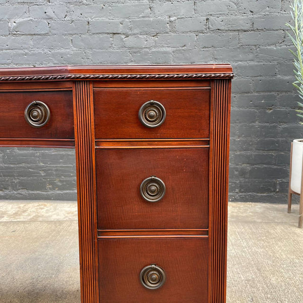 Antique Federal Style Mahogany Desk with Brass Pulls, c.1960’s