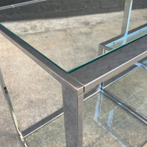 Vintage Chrome Steel & Glass Bookshelf Credenza, c.1960’s