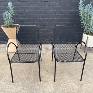 Set of 6 Vintage Metal Stackable Patio Chairs