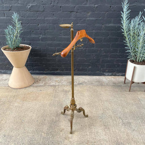 Vintage Walnut & Brass Clothing Hanger