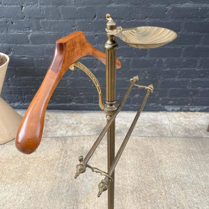 Vintage Walnut & Brass Clothing Hanger