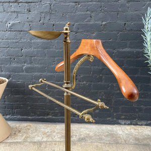 Vintage Walnut & Brass Clothing Hanger