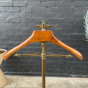Vintage Walnut & Brass Clothing Hanger