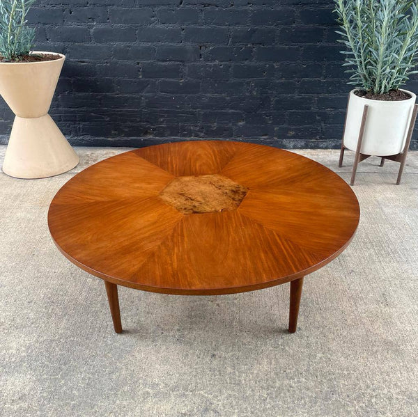 Mid-Century Modern Walnut Coffee Table with Inlaid Wood, c.1960’s