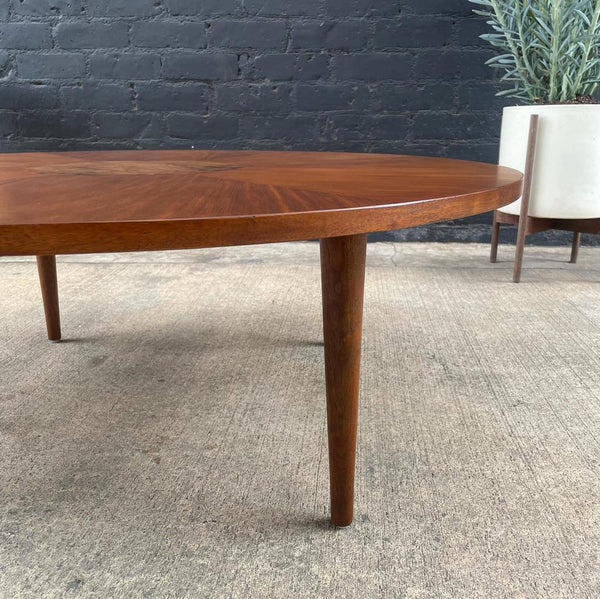 Mid-Century Modern Walnut Coffee Table with Inlaid Wood, c.1960’s