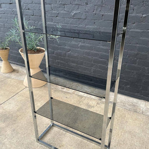 Mid-Century Modern Chrome Etagere Bookshelf, c.1970’s