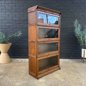 Vintage Stackable Barristers Oak Shelf Bookcase with Glass Doors, c.1950’s