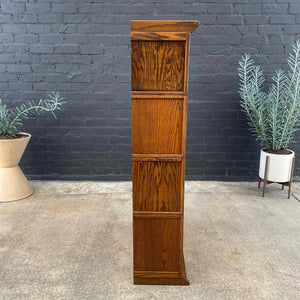Vintage Stackable Barristers Oak Shelf Bookcase with Glass Doors, c.1950’s