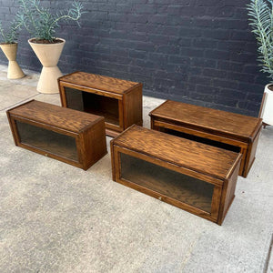 Vintage Stackable Barristers Oak Shelf Bookcase with Glass Doors, c.1950’s