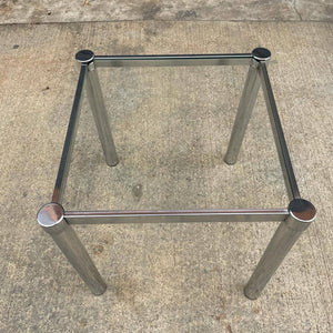 Set of 3 Mid-Century Modern Chrome & Glass Side Tables, c.1960’s
