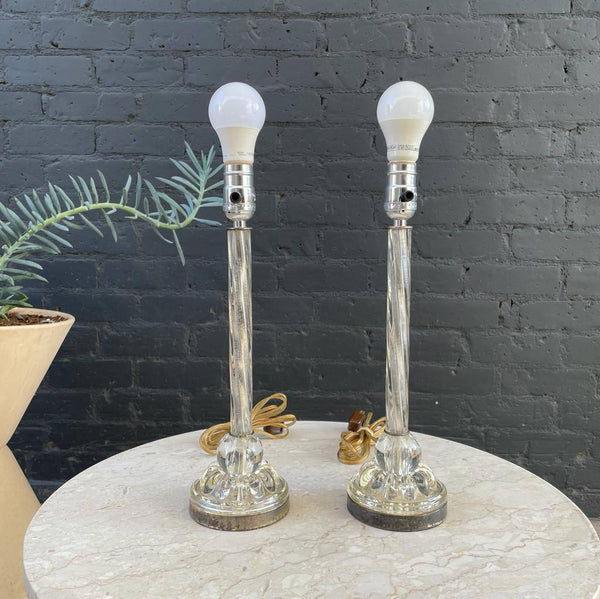 Pair of Vintage Italian Murano Glass Table Lamps, c.1960’s