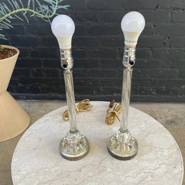 Pair of Vintage Italian Murano Glass Table Lamps, c.1960’s