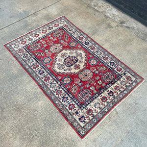 Vintage Oriental Hand Woven Wool Rug Carpet
