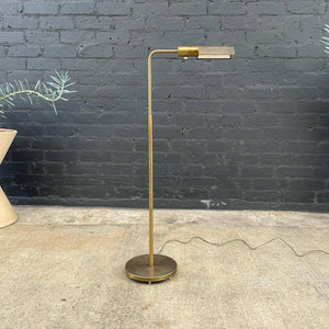 Mid-Century Modern Patinated Brass Adjustable Floor Lamp by Casella, c.1970’s