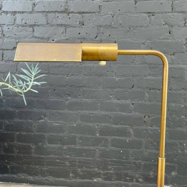 Mid-Century Modern Patinated Brass Adjustable Floor Lamp by Casella, c.1970’s