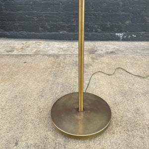 Mid-Century Modern Patinated Brass Adjustable Floor Lamp by Casella, c.1970’s