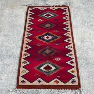 Vintage Hand Woven Wool Navajo Rug