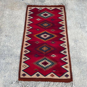 Vintage Hand Woven Wool Navajo Rug
