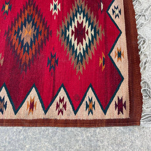 Vintage Hand Woven Wool Navajo Rug
