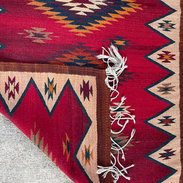 Vintage Hand Woven Wool Navajo Rug