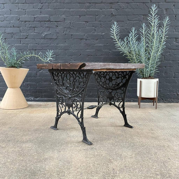 Vintage Iron & Rustic Wood Table