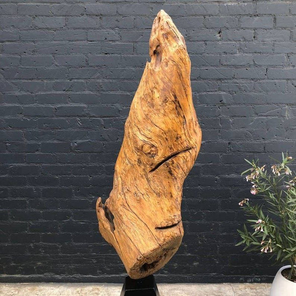 Vintage Drift Wood Sculpture with Pyramid Base