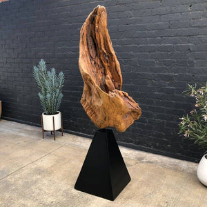 Vintage Drift Wood Sculpture with Pyramid Base