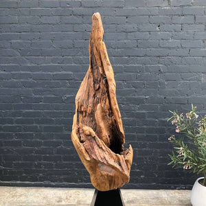 Vintage Drift Wood Sculpture with Pyramid Base