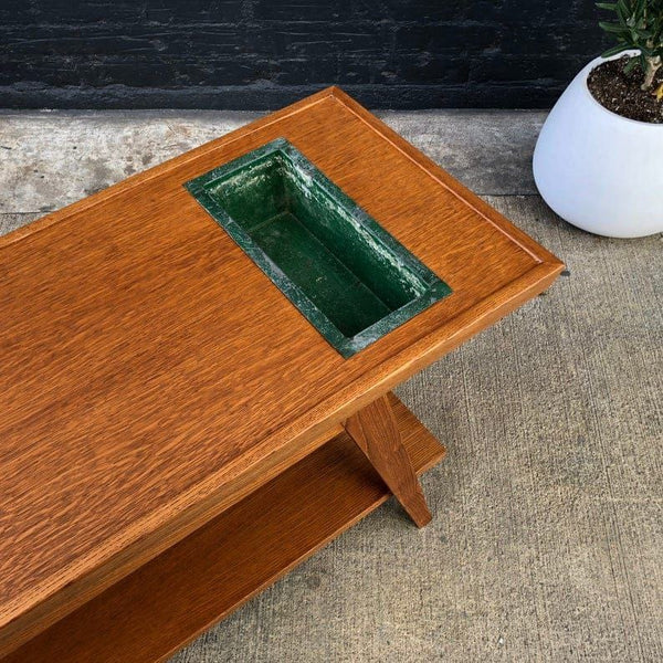 Mid-Century Modern Console Table with Integrated Planter Stands by Lane Furniture, c.1960’s