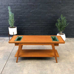 Mid-Century Modern Console Table with Integrated Planter Stands by Lane Furniture, c.1960’s