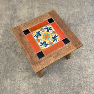 California Mission Monterey with Early Catalina Tiles Side Table, c.1920’s