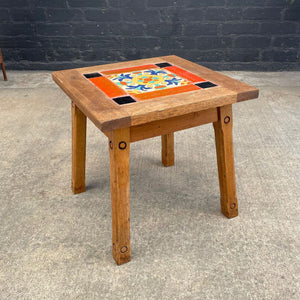 California Mission Monterey with Early Catalina Tiles Side Table, c.1920’s