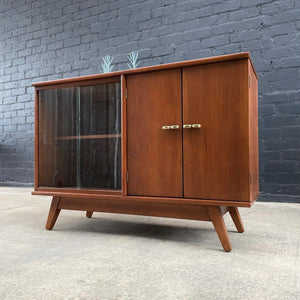 Mid-Century Modern Walnut Bookcase with Glass Doors, c.1960’s