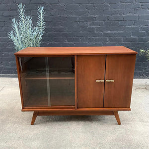 Mid-Century Modern Walnut Bookcase with Glass Doors, c.1960’s