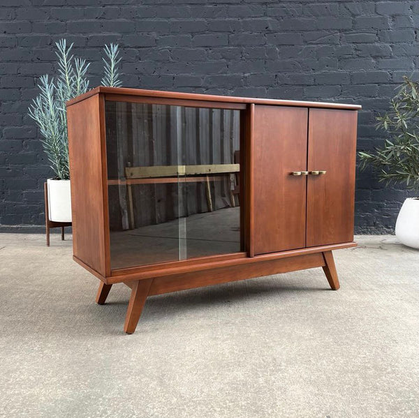 Mid-Century Modern Walnut Bookcase with Glass Doors, c.1960’s