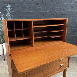 Danish Modern Teak Drop-Leaf Secretary Desk, c.1960’s