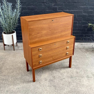 Danish Modern Teak Drop-Leaf Secretary Desk, c.1960’s