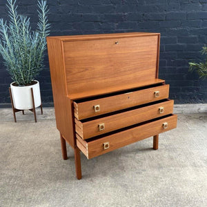 Danish Modern Teak Drop-Leaf Secretary Desk, c.1960’s