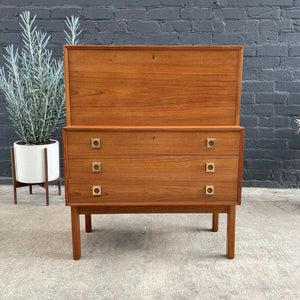 Danish Modern Teak Drop-Leaf Secretary Desk, c.1960’s