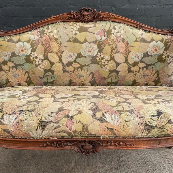 Antique French Style Mahogany Love Seat Sofa, c.1930’s