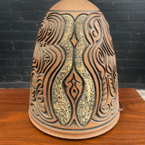 Mid-Century Modern Ceramic Terracotta Table Lamp, 1960’s